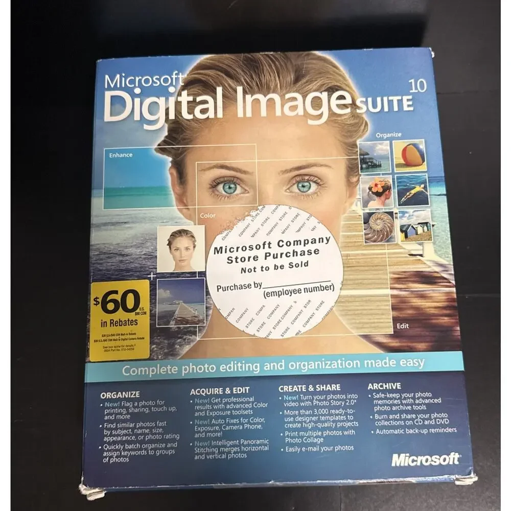 Microsoft Digital Image Suite 10 Photo Editing Software Windows 98 ME 2000 XP